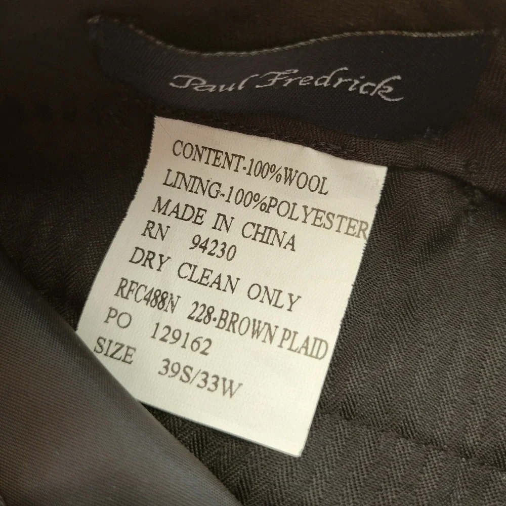 Paul Fredrick 39S Wool Suit Gray Glen‎ Plaid 2 Pc Suit Blazer Pants Preppy Twee